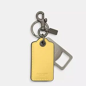 NWT COACH Bottle Opener Key Fob Leather Keychain